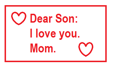 This image is of a letter to my son.