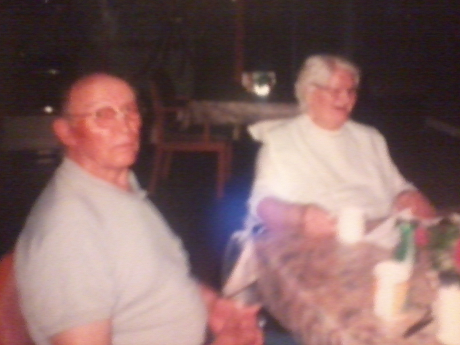 This is a picture of my Grandpa and Grandma Stewart after Grandma Helen moved into Pinewood Court, an old folks home.