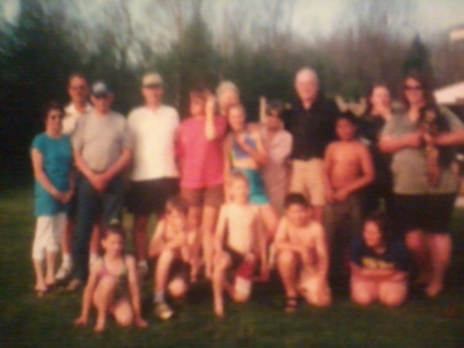 The family, in the back yard of Uncle Mark's house.