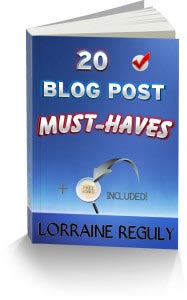 Wording Well's freebie: An e-book titled 20 Blog Post Must-Haves