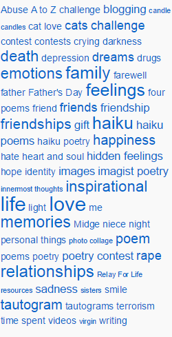 This picture shows another sample of a tag cloud.