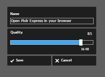 How to Set the Savings Option in Pixlr Express