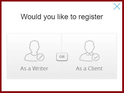 Register as a writer or a client at Contentmart 