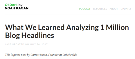 What We Learned Analyzing 1 Million Blog Headlines